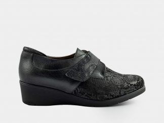 Zapato de señora de velcro en piel grabada Salvatore Visentini