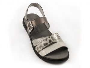 Sandalias de tiras en pieles combinadas con cuña DRUKER