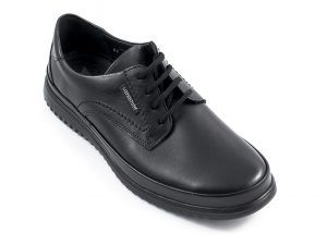 Zapato de cordón en piel lisa con pieza modo de bordón piso de caucho super ligero MEPHISTO