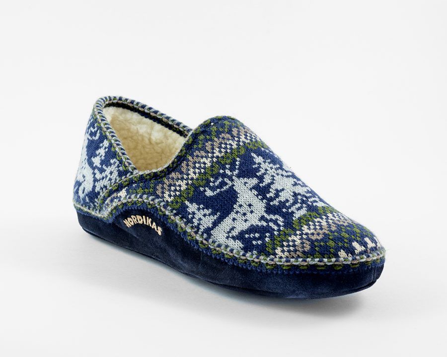Zapatilla cerrada de casa de lana y borrego con diseño de ciervos NORDIKAS - Imagen 2
