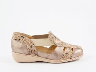 Zapato tipo asandaliado abierto de costados con combinación de pieles Doctor Cutillas