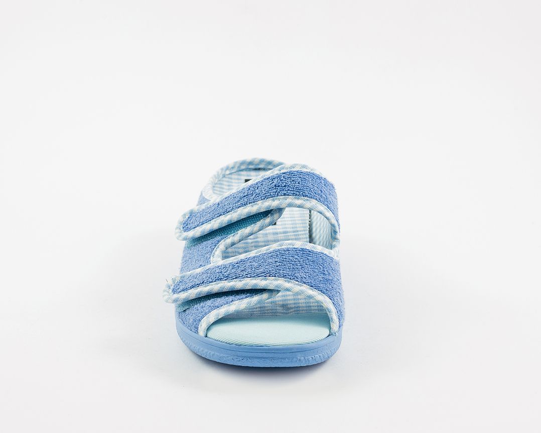 Zapatilla especial plantilla con dos velcros en algodón con cuadros vichi Doctor Cutillas - Imagen 3