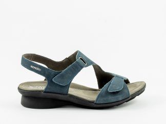 Sandalia de tiras de velcros en nobuck con planta anatómica con cámara de aire Mephisto