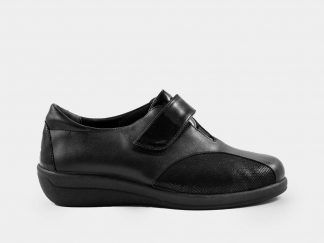 Zapato de velcro en piel y piel grabada Doctor Cutillas