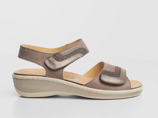 sandalia velcro marrón Cutillas mujer