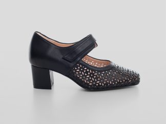 zapato salón piel negro verano