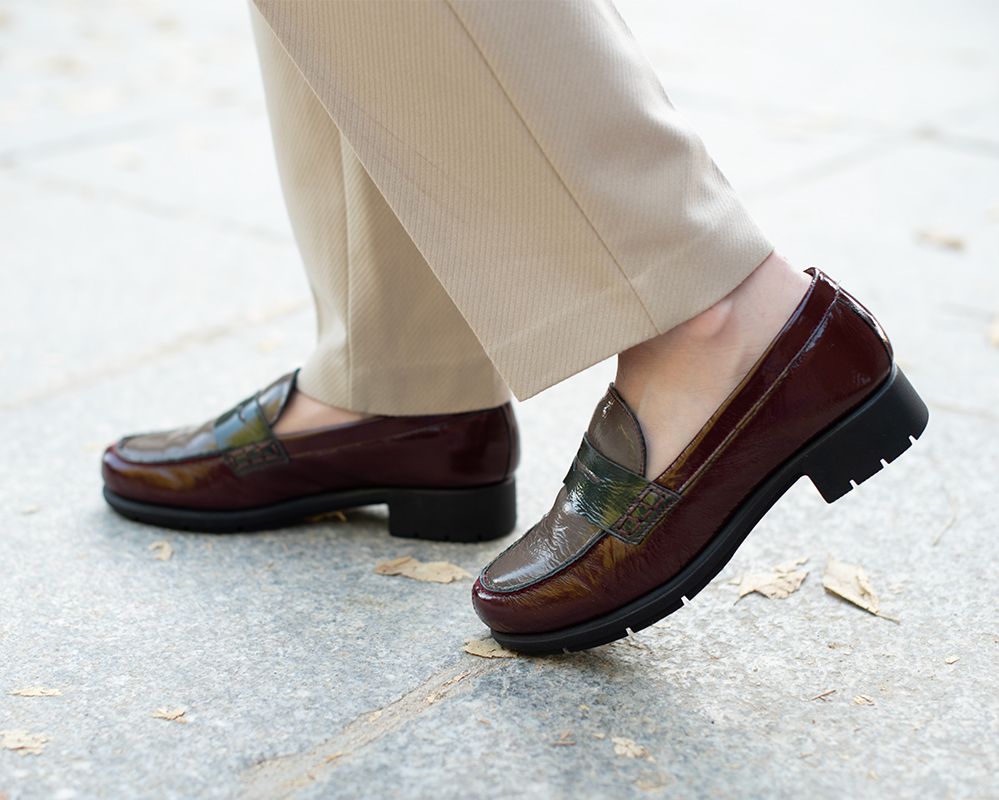 mocasines burdeos