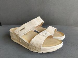 Zueco Fliflot - Modelo F 98 (Blanco Plata/Beige Dorado)